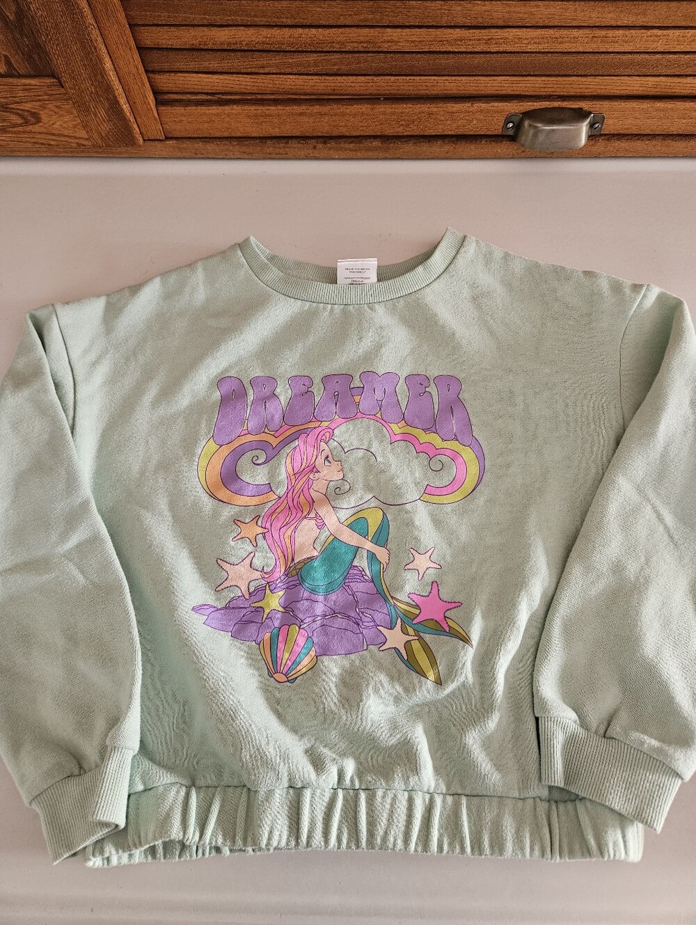 The Little Mermaid Crop Sweatshirt Y2K Style Mint